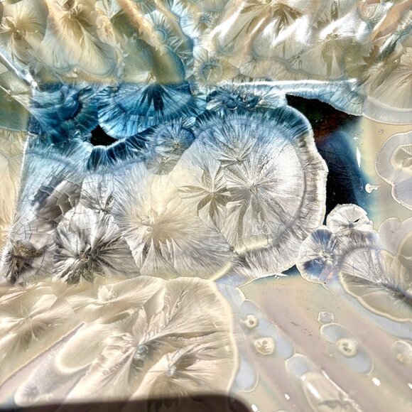 Vintage Bill Campbell Pottery Platter Plate Dish Flambeaux Crystalline Glaze - Picture 2 of 7